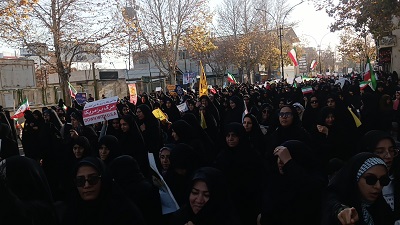 گزارش تصویری از؛خروش حماسی کاشمری‌ها در تنفر و محکومیت اغتشاشگران و تروریست‌ها